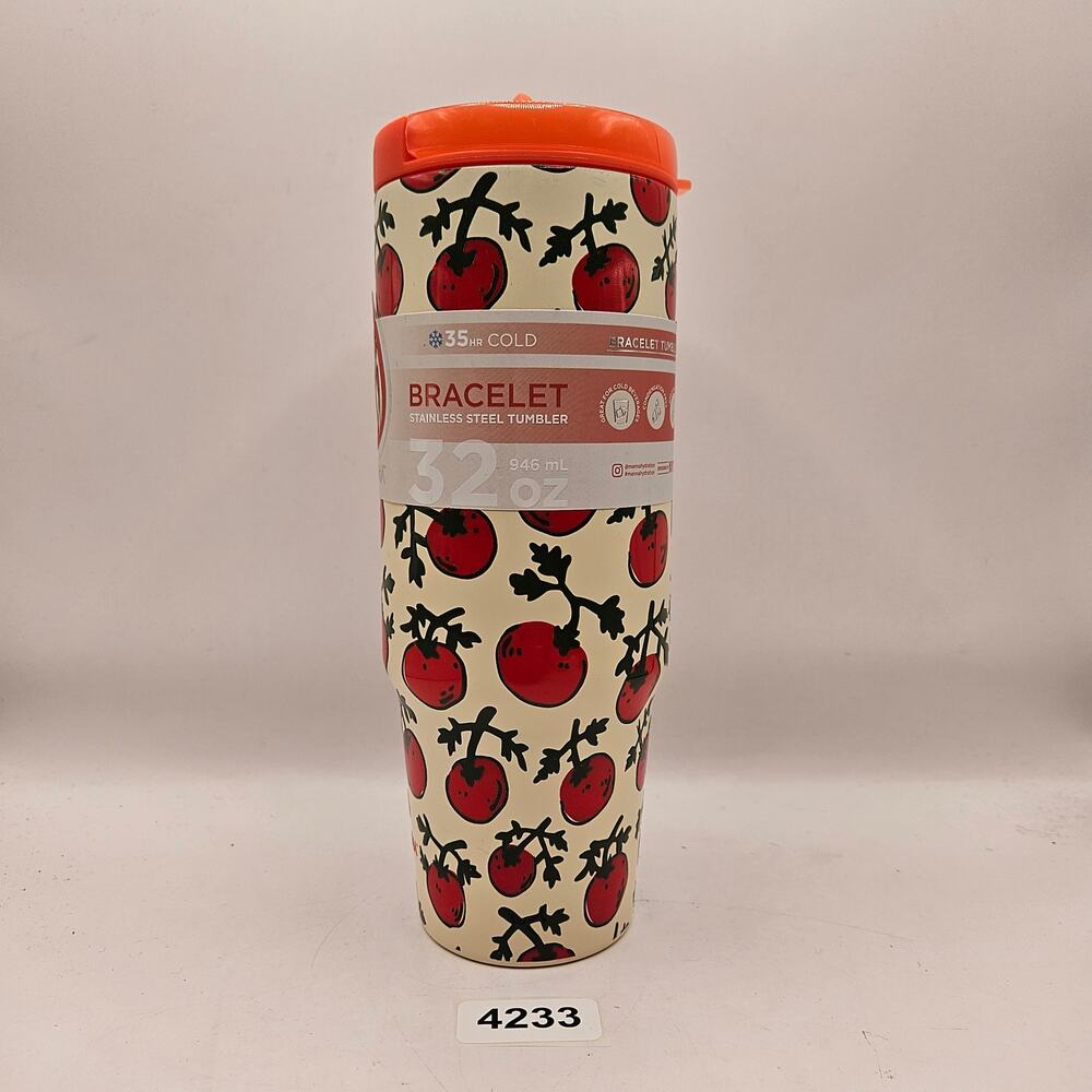 MANNA 32OZ TOMATO VINE BRACLET TUMBLER STAINLESS STEEL INSULATED FLIP STRAW